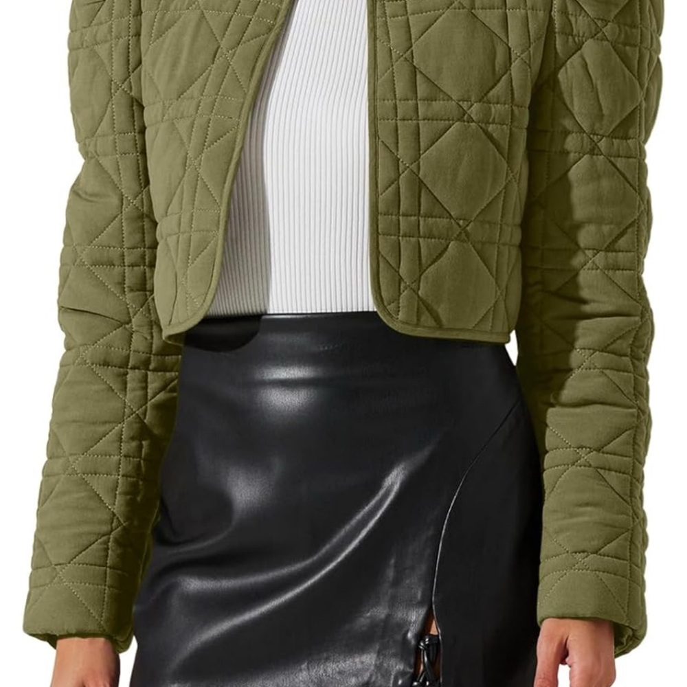 Fazortev Women's Cotton Quilted Lightweight Jacket Puff P2P 22.5”